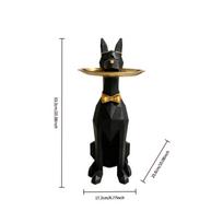 Dobermano statula su padėklu, briaunota, didelė, įėjimui juoda