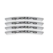 4 vnt. Aliumininiai Automobilio Ratlankių Ženkleliai Lipdukai Decals  kcpn5 Sline A3 A4 A4L A5 B3 B4 B5 B6 B7 B8 RS3 Quattro C5 C6 C7 A1 Q7 Q6