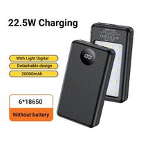 Holder Fast 18650 225w Battery Charging Diy Mobile Power Case Dual Usb Type C Charge For Iphone Xiaomi With Led Light Outdoor juoda