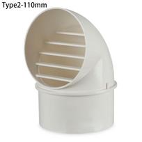 Pest Vents Waterproof Cap Exterior Wall Air Vent Ducting Ventilation Grilles Vent Outlet Cover Type2-110mm