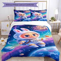 Labubu Personalized Name Bed CoverBed Suitable for Decorate room Soft Bedding Custom Room Decor Perfect Gift for Women/Men 135cmx200cm blue