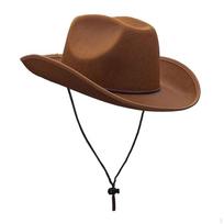 Kaubojiška skrybėlė Cowgirl Mada Platus kraštas Kepurė Skrybėlė nuo saulės Apsauga nuo saulės Teminiam vakarėliui Foto rekvizitai tamsiai ruda spalva