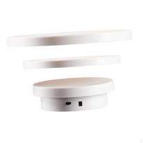 Electric Rotating Display Stand Turntable Degree Portable Platform for Jewelry white