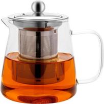 Borosilicate Glass Teapot 750 ml with Filter, Safe Kitchen Kettle for Hob, with 304 Stainless Steel Strainer, Herbal Tea Infuser for Loose Tea Leaves, gray