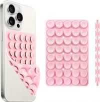 Silikoninis siurbtukas telefono dėklo laikiklis dvipusis laisvų rankų stipraus sukibimo laikiklis asmenukėms ir vaizdo įrašams iPhone Android pink