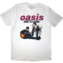 Oasis Cigarettes & Alcohol Illustration Mono T-shirt High-end Luxury Is for Both Men and Women Top Y2k 2026 Summer 2XL gray