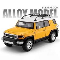 1/24 Toyota FJ Cruiser visureigio lydinio automobilio modelis lieto metalo Off-road transporto priemonės automobilio modelis simuliacinis garsas šviesa Vaikams žaislai dovana geltona