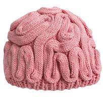 Novelty Brain Caps for Women Girl Knitted Cerebrum Hat for Daily Wear Unisex Popular Skull Hat for Theme Event rožinė
