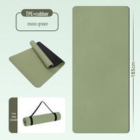 Pro-Grade TPE & Natural Rubber Yoga Mat - Super Elastic, Silent, Shock-Absorbing, Non-Slip, Extra Thick Design 185x70cmx6mm beige