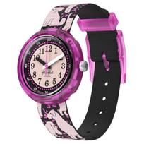SWATCH FLIK FLAK FRIENDS FUR EVER Quartz Movement 30m Water Resistance Women's Watch 31.85mm ZFPNP163 Purple Watch Dial pink