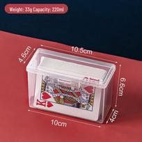 Portable Transparent Flip-Top Poker Card Organizer Box black