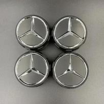 4 vnt. 75 mm automobilio ratlankio centrinis dangtelis su Mercedes Benz logotipu A45 CLA45 C63 GLA45 G63 emblema Automobilio ratlankių dangteliai Apdaila A0004000900 CP1 QQ38 black
