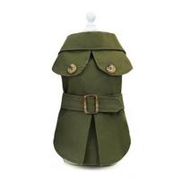 British Style Dog Coat Jacket Short Sleeve Pet Clothes Kahai Green Dog Trench For Small Dogs Yorkie Chiwawa Clothing Apparel XXL (green,XL) žalia
