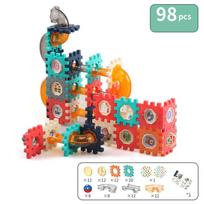 Marble Run Race Track Building Blocks Toys For Kids Labyrint Rolling Ball Funnel Slide Bricks Education Construct Toys Maze STEM blue