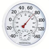 9.84 Inch Large Mechanical Thermometer Hygrometer,White Dial,Battery Free,Temperature Humidity Monitor for Home Factory Warehouse white