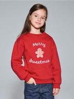 Sinsay - Kalėdinis megztinis su meduoliu ir užrašu „Merry Sweetmas“ - raudona