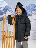 Sinsay - Siūta puffer striukė su kapišonu - tamsiai pilka