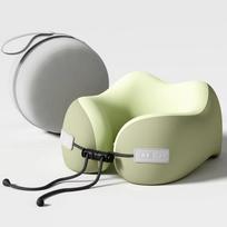 U‑Shaped Memory Foam Travel Neck Pillow, Soft Ergonomic Cervical Support Pillow for Airplane Car Sleep žalia