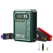 YESPER 2000A Jump Starter & 150PSI Air Compressor – 12000mAh Power Bank with LED Screen, Tyre Inflator for 8L Gas/6L Diesel A-X1-yesper gray