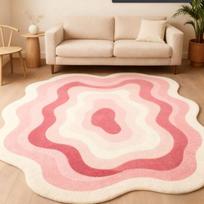 Modernaus stiliaus miegamojo dekoras Netaisyklingas kilimas Didelio ploto kilimai svetainei Storas pliušinis gradientinis grindų kilimėlis Purus minkštas kilimas 80x120cm pink