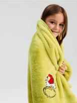 Sinsay - Vaikiškas kalėdinis pledas su siuvinėjimu Grinch - geltonai žalia