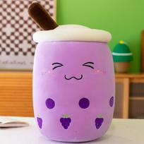 Giant Size Bubble Tea Plushies 45-70Cm Squishy Milk Tea Boba Pillow Peluche Ice Cream Fruits Juice Drink Bottle Home Decor Gift 45-50cm white