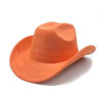Traditional Style Wool Felt Cowboy Hat With Wide Brim For Men And Women Style Q red