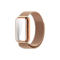 2PCS Metal Strap+Soft Case For Huawei Band 11 / 11 Pro Stainless Steel Milanese Loop Bracelet Wristbands Strap Huawei Band 11 Pro rožinio aukso spalvos