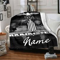 Rammstein Band Members And Smoke Four Seasons Blanket Customized With Your Name Lightweight And Warm Perfect Gift For Home Office Camping Sofa Travel 80cmx120cm gray