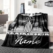 Rammstein Band Members And Smoke Four Seasons Blanket Customized With Your Name Lightweight And Warm Perfect Gift For Home Office Camping Sofa Travel 150cmx200cm