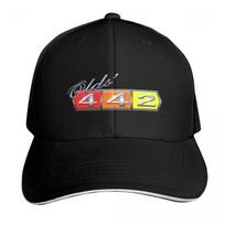 Olds 442 Chrome Baseball Cap Snapback Flat Bill Strapback Dad Hat Six Panel Structured Crown black