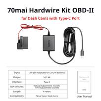 70mai Dash Cam Hardwire Kit OBD-II &  Adjustable Hardwire Kit UP06 for Car DVR Type-C Interface Plug-and-Play Parking Model