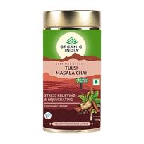 Organic India Tulsi Assam Masala Chai Powder by TATA 100 Gm Tin, Sweet Spicy Herbal Tea Blend for Daily Enjoyment beige