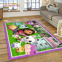 Cartoon Cute Gabbys Dollhouse Girl Rug Carpet for Living Room Bedroom Home Decor,Non-slip Decoration for Sofa Doormat Gifts Kid 40x60cm( 15x23in ) blue