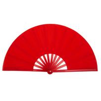 Red Unbreakable Plastic Kung Fu Tai Chi 8-inch Sounding Fan for Martial Arts and Dance red