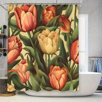 Delightful Tulip Shower Curtain Brighten Up Your Bathroom with this Floral Print Decor 90x180cm white