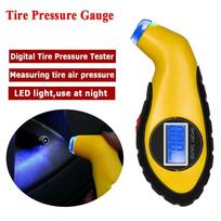 Car Bike Truck Auto Air PSI Meter Tester Tyre Digital Tire Pressure Gauge LCD geltona
