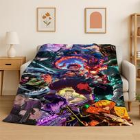Animacinis Demonų Medžiotojas Anime Kamado Nezuko Tanjirou Flanelinis pledas Minkštas šiltas pledas miegamajam svetainei lovai kelionėms 75x90cm black