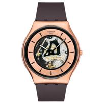 SWATCH Ultra-Thin Series Quartz Movement 30 Meters Waterproof Unisex Swiss Watch 42mm Skeleton Dial Stainless Steel Case Silicone Strap SS07G107 kvarcas