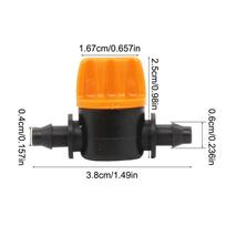 20PCS Pvc Pipe Through Valve Irrigation Double Barb Mini Valve Drip Irrigation Capillary Mini Switch Valve orange
