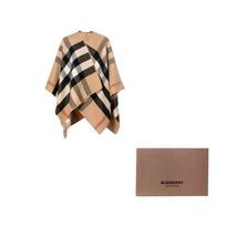 Burberry Moteriškas dvipusis languotas merino vilnos pončas Camel/Archive Beige 40294061 One Size 2 chaki