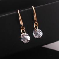 Dangle Drop Earrings Lady Elegant Noble Zircon Crystal Earring For Women Jewelry Dainty Boucle Brincos auksas