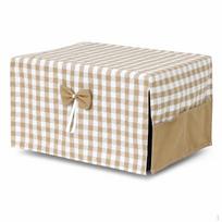 Microwave Oven Dust Cover with Storage Pockets, OilProof Kitchen Appliance Protector beige