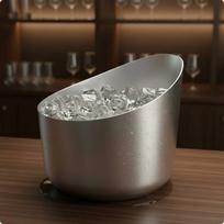 Stainless Steel Ice Bucket Easy to Bar Cleaning Container RustResistant No Handle gray