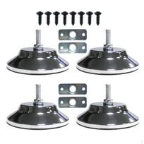 4 Pieces Table Leg Levelers with Mounting Plates Chrome Billiard Heavy Duty gray