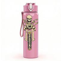 1PC Gold Skeleton Figure 750ml sports water bottle leakproof straw lid outdoor office home
