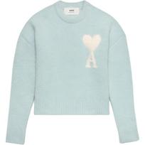 AMI Paris Pilkas vilnos Ami De Coeur megztinis H23UKS025KN0032 XL white