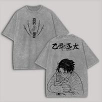 Anime Jujutsu Kaisen Okkotsu Yuta Print T Shirt Men Women Cotton Clothing Casual Loose Tshirt Retro Washed Tee Harajuku T-shirt S white