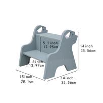 Step Stool 2 Bench Shower Potty Chair for Outdoor Living Rooms mėlyna