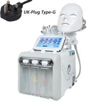 Naujasis H2O2 6 viename nešiojamasis hidrodermabrazijos odos priežiūros grožio aparatas vandens deguonies srove hidraulinis deimantinis pilingas mikrodermabrazija UK Plug white